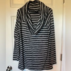 a.n.a. Cowl Neck Striped Sweater - L